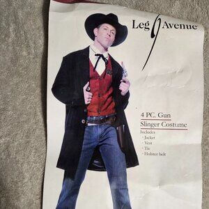 Wild West Gun Slinger Law Man Coat Costume MENS M/L